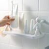 Plastic Multipurpose Wall Mount With Self Adhesive Sticker. Wall Mounted Storage Shelf Organiser For Kitchen,Bathroom,Bedroom,Office Supporting Without Drilling