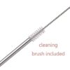 Reusable Stainless Steel Straw with Cleaning Brush Long Metal Straws for Drinking (2- Bend Pipe, 2- Long Straw, 1-Cleaning Brush)