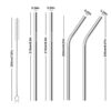 Reusable Stainless Steel Straw with Cleaning Brush Long Metal Straws for Drinking (2- Bend Pipe, 2- Long Straw, 1-Cleaning Brush)